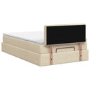 Ottoman seng med madras Cremefarvet 120 x 200 cm Stof