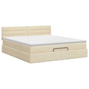 Ottoman seng med madras Cremefarvet 140 x 190 cm Stof