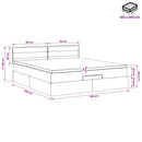 Ottoman seng med madras med hovedgærde Blå 180 x 200 cm Stof