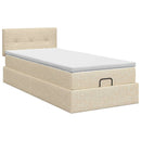 Ottoman seng med madras Cremefarvet 90 x 200 cm Stof