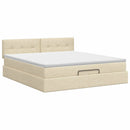 Ottoman seng med madras Cremefarvet 140 x 190 cm Stof