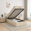 Ottoman seng med madras Cremefarvet 100 x 200 cm Stof