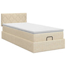 Ottoman seng med madras Cremefarvet 100 x 200 cm Stof