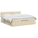 Ottoman seng med madras Cremefarvet 180 x 200 cm Stof