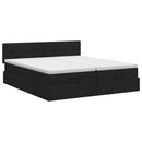 Ottoman seng med madras 2 stk. Sort 200 x 200 cm Stof