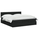 Ottoman seng med madras og LED Sort 140 x 190 cm Stof