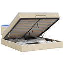 Ottoman seng med madras og LED Cremefarvet 180 x 200 cm Stof