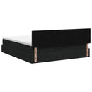 Ottoman seng med madras og LED Sort 160 x 200 cm Stof
