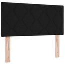 Ottoman seng med madras og LED Sort 90 x 200 cm Stof