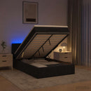 Ottoman seng med madras og LED Sort 120 x 190 cm Stof
