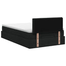 Ottoman seng med madras og LED Sort 120 x 190 cm Stof