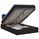 Ottoman seng med madras og LED Sort 120 x 200 cm Stof