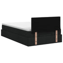 Ottoman seng med madras og LED Sort 120 x 200 cm Stof