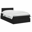 Ottoman seng med madras og LED Sort 120 x 200 cm Stof