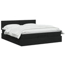 Ottoman seng med madras og LED Sort 140 x 190 cm Stof