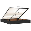 Ottoman seng med madras og LED Sort 200 x 200 cm Stof