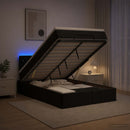 Ottoman seng med madras og LED Sort 120 x 200 cm Velour
