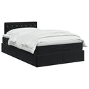 Ottoman seng med madras og LED Sort 120 x 200 cm Velour