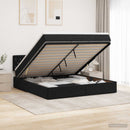 Ottoman seng med madras og LED Sort 140 x 190 cm Velour