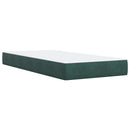 Ottoman seng med madras og LED Mørkegrøn 90 x 200 cm Velour