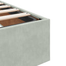 Ottoman seng med madras og LED Lysegrå 140 x 200 cm Velour