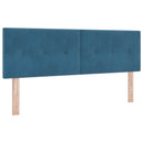 Ottoman seng med madras og LED Mørkeblå 160 x 200 cm Velour