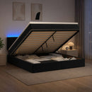 Ottoman seng med madras og LED Sort 180 x 200 cm Velour
