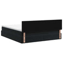Ottoman seng med madras og LED Sort 180 x 200 cm Velour