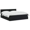 Ottoman seng med madras og LED Sort 180 x 200 cm Velour