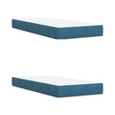Ottoman seng med madras og LED Mørkeblå 200 x 200 cm Velour