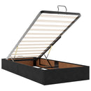 Ottoman seng med madras og LED Sort 80 x 200 cm Velour