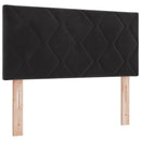 Ottoman seng med madras og LED Sort 90 x 190 cm Velour