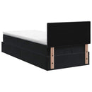 Ottoman seng med madras og LED Sort 90 x 190 cm Velour
