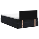 Ottoman seng med madras og LED Sort 120 x 200 cm Velour