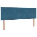 Ottoman seng med madras og LED Mørkeblå 140 x 190 cm Velour