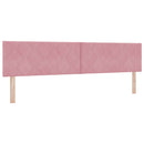Ottoman seng med madras og LED Lyserød 200 x 200 cm Velour