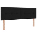Ottoman seng med madras og LED Sort 160 x 200 cm Stof