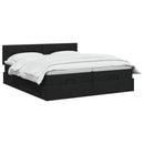 Ottoman seng med madras og LED Sort 160 x 200 cm Stof