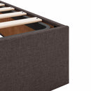 Ottoman seng med madras og LED Mørk Brun 160 x 200 cm Stof
