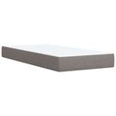 Ottoman seng med madras og LED Gråbrun 160 x 200 cm Stof