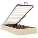 Ottoman seng med madras og LED Cremefarvet 180 x 200 cm Stof