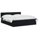 Ottoman seng med madras og LED Sort 180 x 200 cm Velour