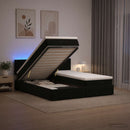 Ottoman seng med madras og LED Sort 180 x 200 cm Velour