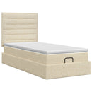 Ottoman seng med madras Cremefarvet 90 x 190 cm Stof
