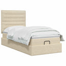 Ottoman seng med madras Cremefarvet 90 x 200 cm Stof