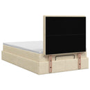 Ottoman seng med madras Cremefarvet 120 x 190 cm Stof