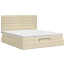 Ottoman seng med madras Cremefarvet 180 x 200 cm Stof