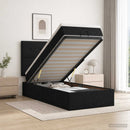 Ottoman seng med madras og LED Sort 80 x 200 cm Stof
