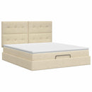 Ottoman seng med madras Cremefarvet 140 x 190 cm Stof