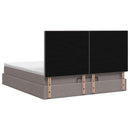 Ottoman seng med madras Gråbrun 140 x 200 cm Stof